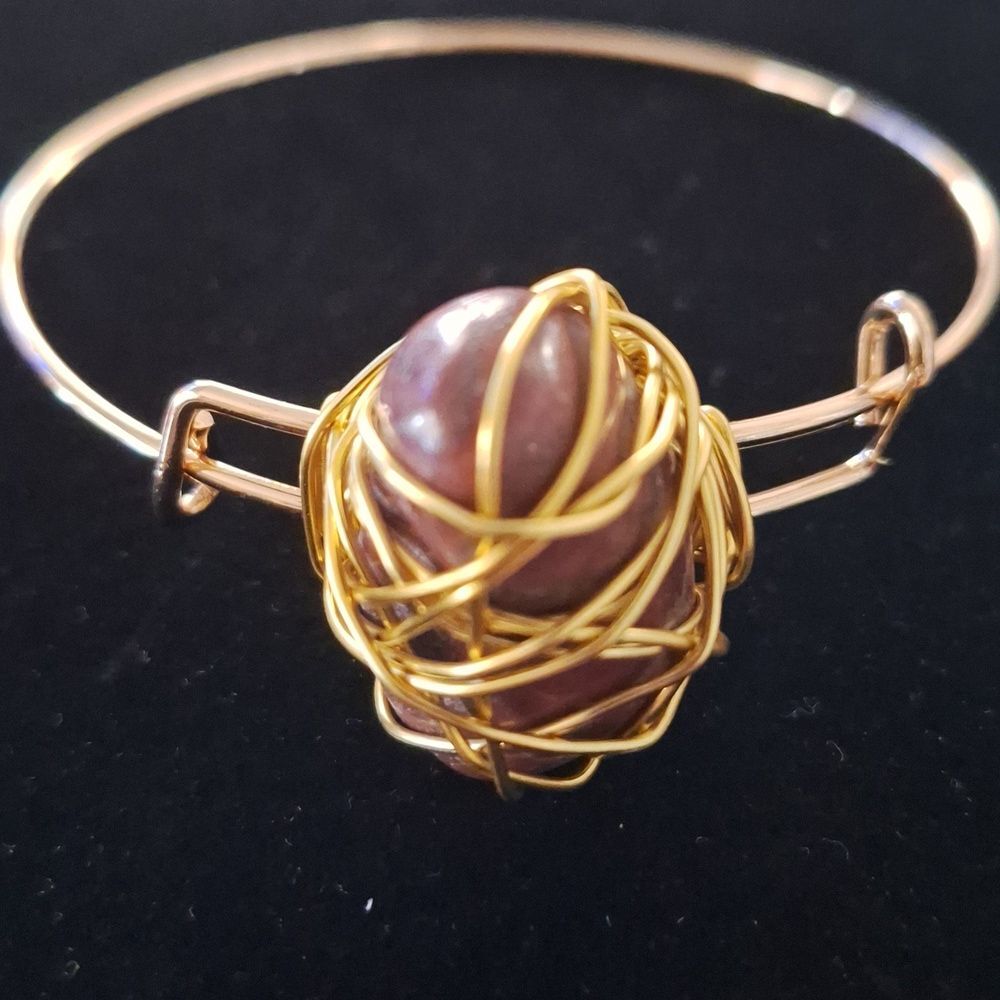 Expandable Bangle Adjustable Gemstone Bracelet